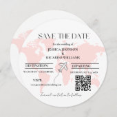 Invitation Monogramme voyage thème mariage enregistrer la dat (Devant / Derrière)