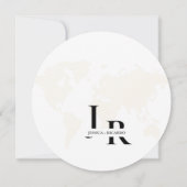 Invitation Monogramme voyage thème mariage enregistrer la dat (Dos)