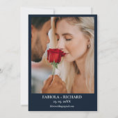 Invitation Monogramme Whimsical Boho Blue Fleur sauvage Maria (Dos)