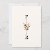 Invitation Monogramme Whimsical Mariage Fleur sauvage BLack (Dos)