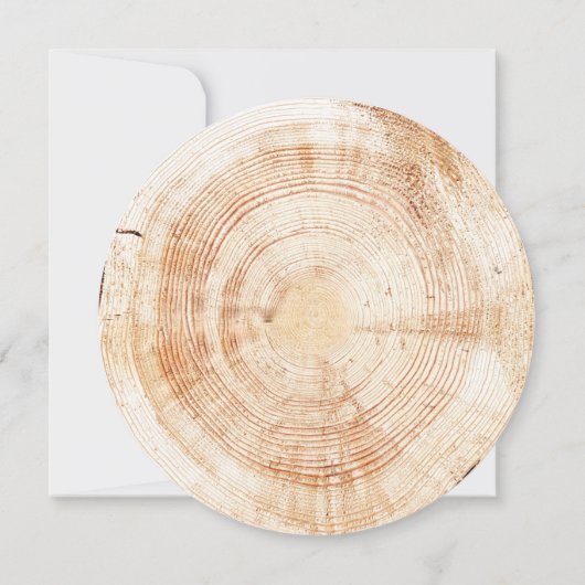 Invitation Monogramme Wood Tree Grain Unique Mariage rustique (Dos)