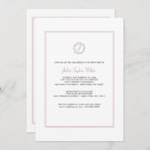 Invitation Monogramme Wreath (Devant / Derrière)