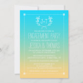 Invitation Monogramme Wreath Ombre Beach (Devant)