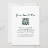 Invitation Monogramme Wreath QR Code Emerald Green Mariage (Dos)
