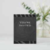 Invitation Monogramme Zebra Noir et gris (Debout devant)
