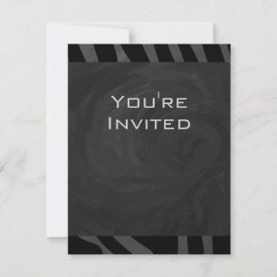 Invitation Monogramme Zebra Noir et gris