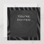 Invitation Monogramme Zebra Noir et gris (Devant)