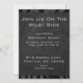 Invitation Monogramme Zebra Noir et gris (Dos)