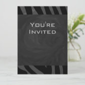 Invitation Monogramme Zebra Noir et gris (Debout devant)