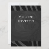 Invitation Monogramme Zebra Noir et gris (Devant)