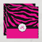 Invitation Monogramme/Zebra Stripes, DO-IT-YOURSELF couleur,  (Devant / Derrière)