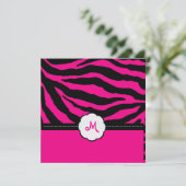 Invitation Monogramme/Zebra Stripes, DO-IT-YOURSELF couleur,  (Debout devant)