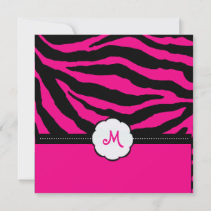 Invitation Monogramme/Zebra Stripes, DO-IT-YOURSELF couleur, 