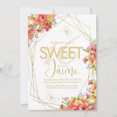 Invitation Monogrammed Sweet 16 Florals Papillons de jardin (Devant)