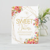 Invitation Monogrammed Sweet 16 Florals Papillons de jardin (Debout devant)