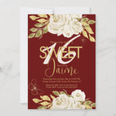 Invitation Monogrammed Sweet 16 Vin de fleurs roses Roses ivo (Devant)