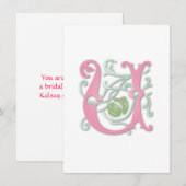 Invitation Monogrammes avec perruques (Devant / Derrière)