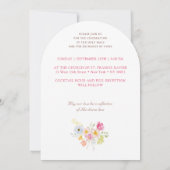 Invitation Monogrammes de cadre de fleurs vives Mariage catho (Dos)