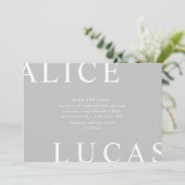 Invitation Monogrammes de disposition ultra moderne Mariage g (Debout devant)