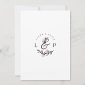 Invitation Monogrammes de mariage avec esperluette florale  (Dos)