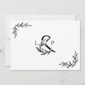 Invitation Monogrammes de mariage élégants avec esperluette f (Dos)