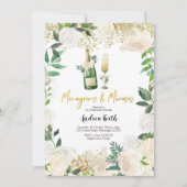 Invitation Monogrammes floraux blancs et Fête des mariées de  (Devant)