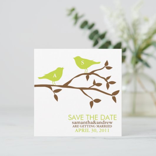 Invitation Monogrammes Inséparables mariage Enregistrer les c (Debout devant)