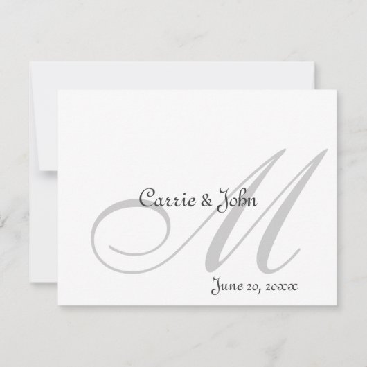 Invitation Monogrammes Ton sur Ton (Devant)