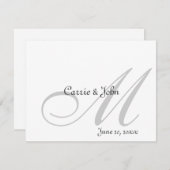 Invitation Monogrammes Ton sur Ton (Devant / Derrière)