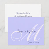 Invitation Monogrammes Ton sur Ton (Devant / Derrière)
