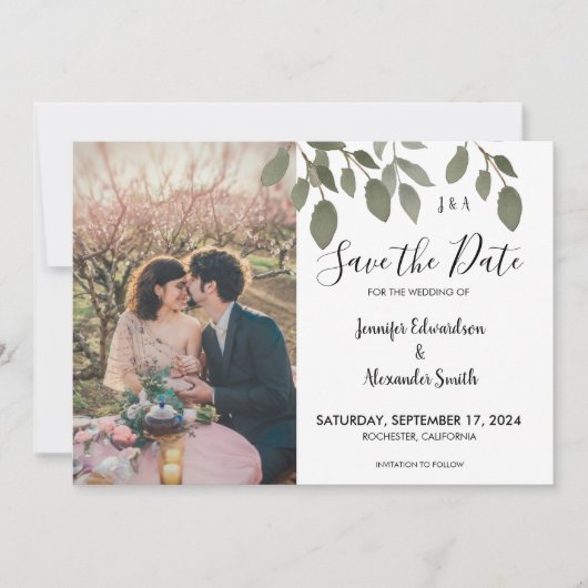 Invitation Monographie botanique rustique Enregistrer la date (Devant)