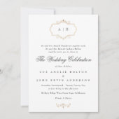 Invitation monographie classique romantique en or crest maria (Devant)