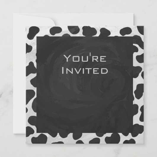 Invitation Monographie dalmate noir et blanc (Devant)