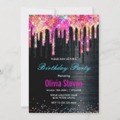 Invitation Monographie d'anniversaire de parties scintillant (Devant)