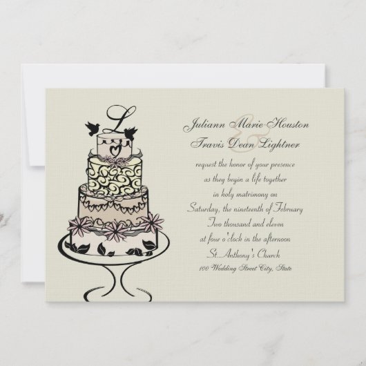 Invitation Monographie de gâteau mariage / Mariage (Devant)