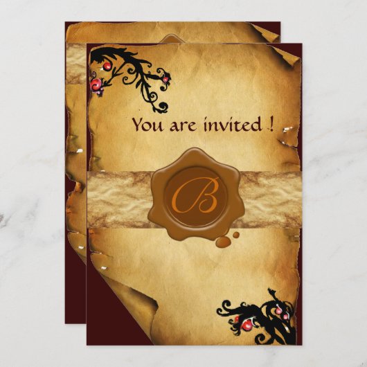 INVITATION MONOGRAPHIE DE PARCHEMENT DES NAVIRES MAGIQUES ET (Devant / Derrière)