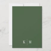 Invitation Monographie verte de forêt classique Mariage éléga (Dos)