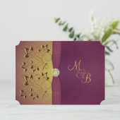 Invitation Monographique Florale D'Aubergines D'Or (Debout devant)