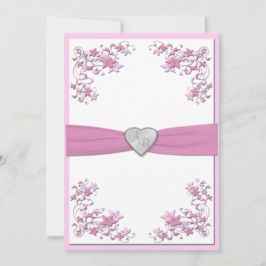 Invitation monographique rose et blanc (Devant)