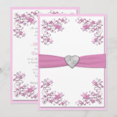 Invitation monographique rose et blanc (Devant / Derrière)