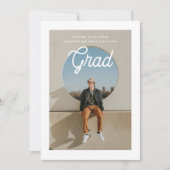Invitation Monoline Script Photo Graduation Announcement (Devant)
