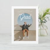 Invitation Monoline Script Photo Graduation Announcement (Debout devant)