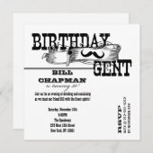 Invitation Monsieur d'anniversaire (Devant / Derrière)