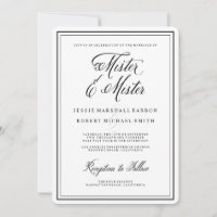 Monsieur et Monsieur Gay Mariage Calligraphie Élég