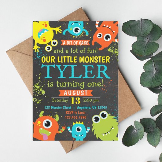 Invitation Monster 1er Anniversaire