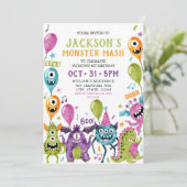 Invitation Monster 1er anniversaire de la fête d'Halloween du (Debout devant)