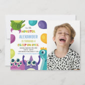 Invitation Monster Anniversaire Invitations, Monstres photo (Devant)