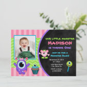 Invitation Monster Anniversaire Monster Girl Invit (Debout devant)