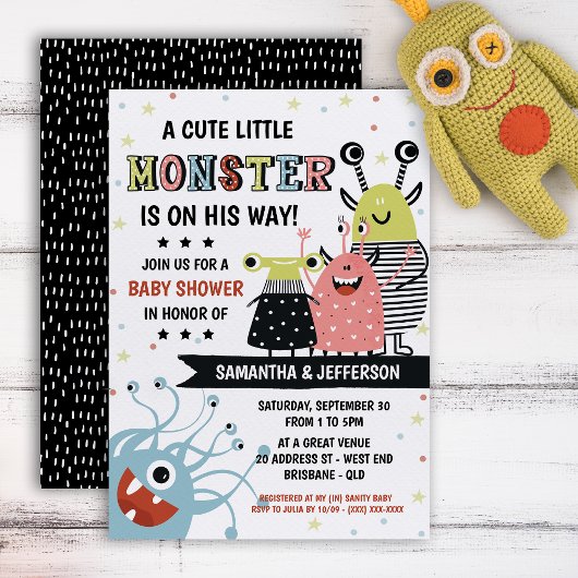 Invitation Monster Baby shower
