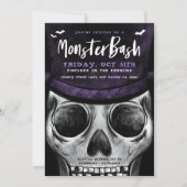Invitation Monster Bash Éffrayante Skeleton Halloween Party (Devant)